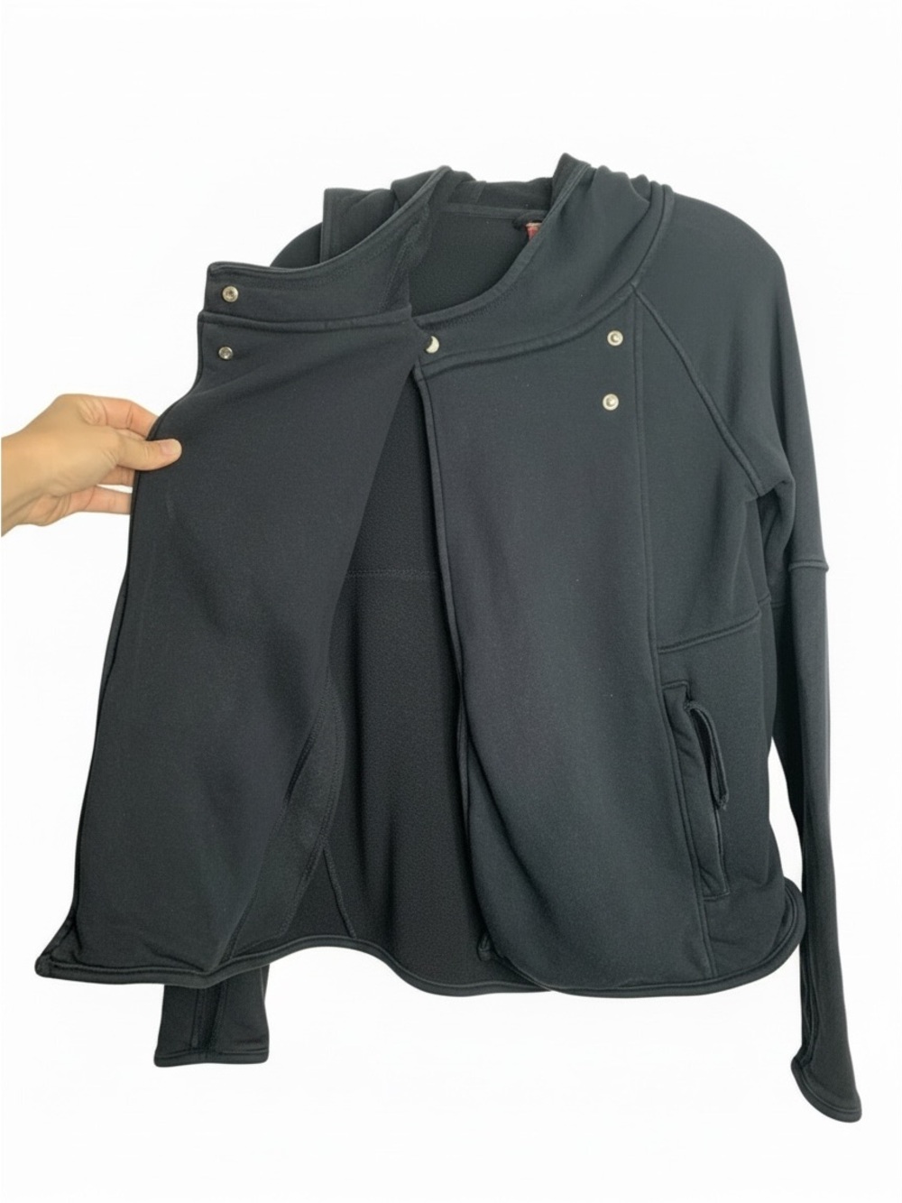 PUMA SportLifeStyle Asymmetrical Crossover Hoodie Jacket Black Size XS